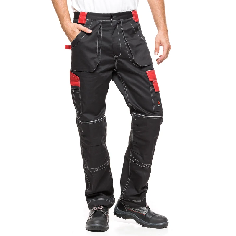 Männerhose HELIOS Hose schwarz-rot Größe 48 (86-90)