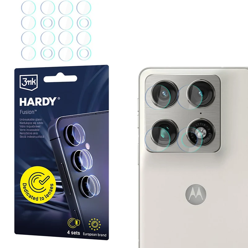 4x Hybridglas Kameraschutz für Linsen für Motorola Razr Fold, 3mk Hardy Fusion Lens Protection