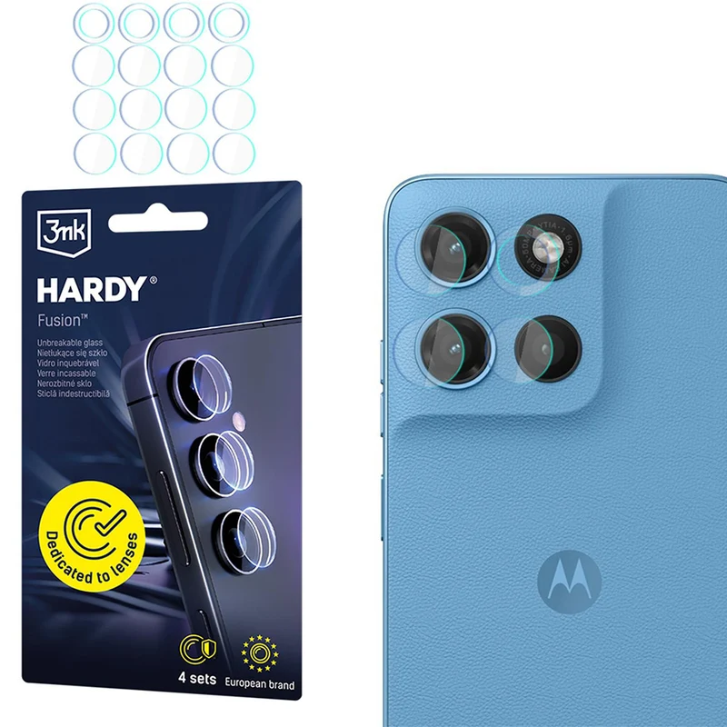 4x Hybridglas Kameraschutz für Linsen für Motorola Moto G17/G17 Power, 3mk Hardy Fusion Lens Protection