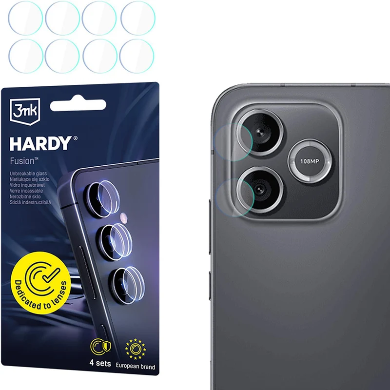 4x Hybridglas Kameraschutz für Linsen für Honor 600 Lite 5G, 3mk Hardy Fusion Lens Protection