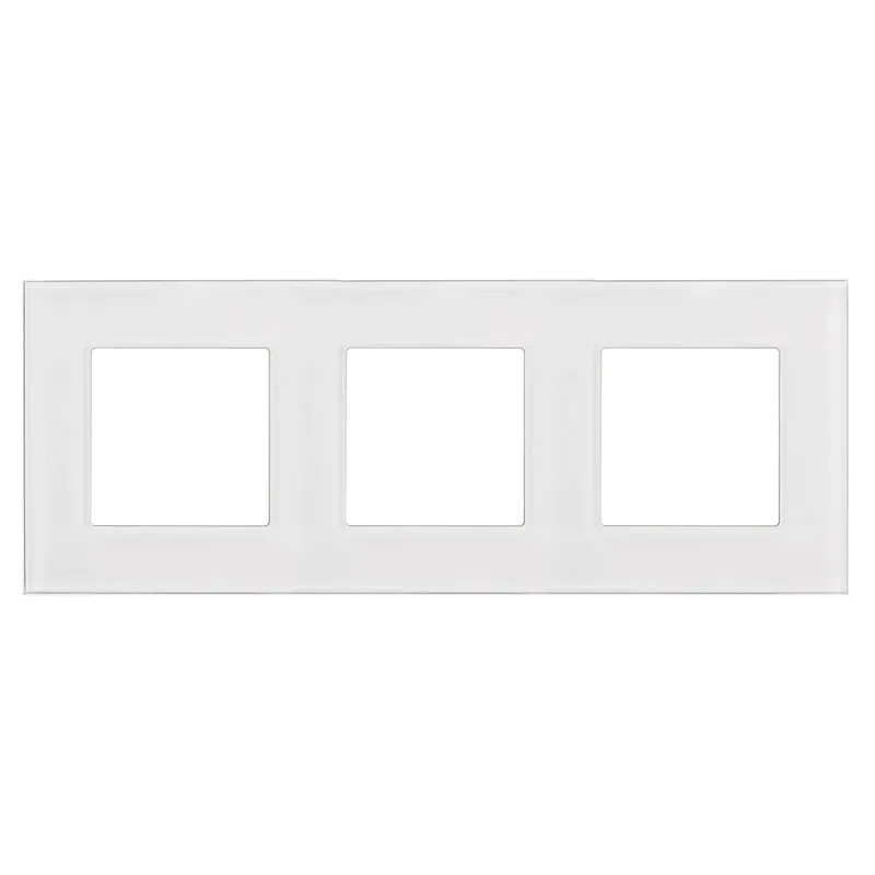 3-Fach Glasrahmen Panel 228x86mm für Steckdose Modulare Wandsteckdose Unterputzdose Wanddose Einbaudose Unterputz Montage (3-fach Glasrahmen für Steckdose, Weiß)