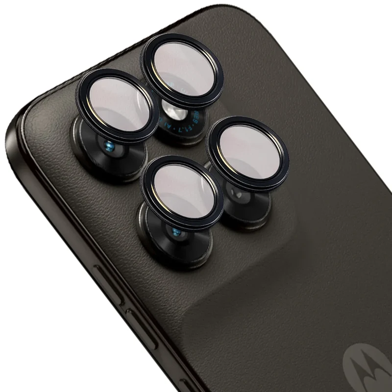 Glas für die Kamera für Motorola Moto G87 5G / G77 5G / G67 5G, Bizon Glass Snap Lens, 1 Set, Schwarzer Rahmen
