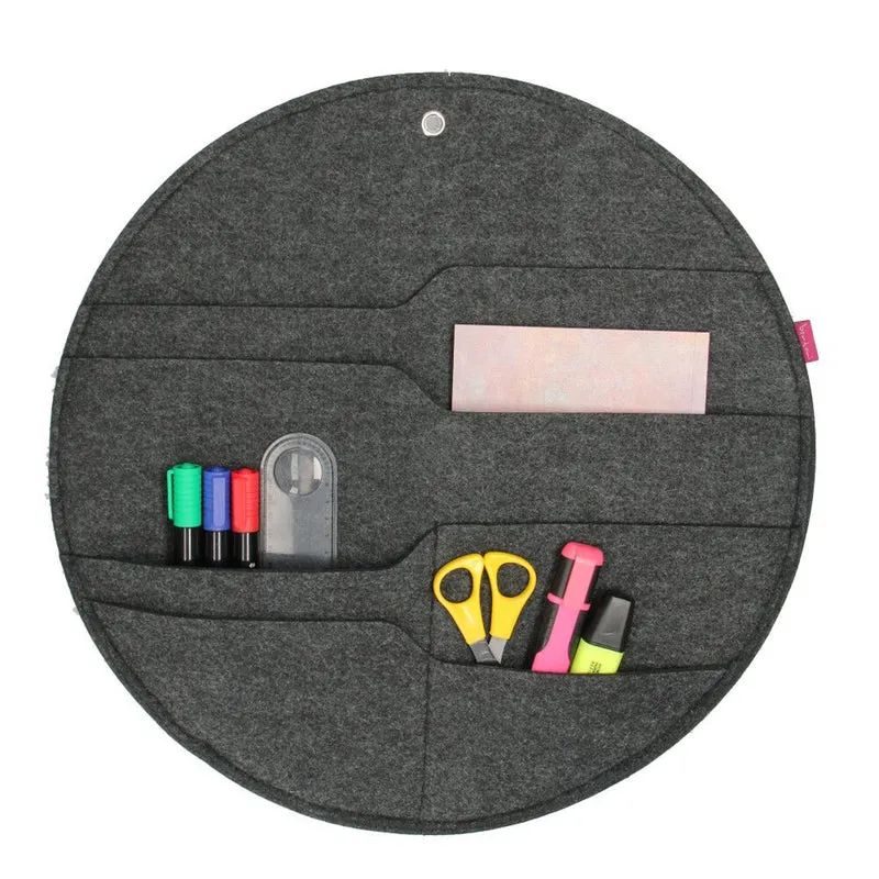 Bertoni Filz-Wandorganizer Circle XL Durchmesser 45 cm - anthrazit, 4 Fächer