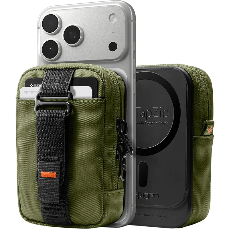 Magnetische Tasche für MagSafe, Spigen Organizer Pouch Tintap, Olivgrün