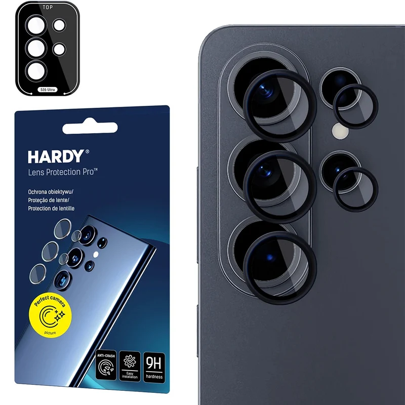 Objektivschutz für Galaxy S26 Ultra, 3mk Hardy Lens Protection Pro, 1 Set, Schwarz