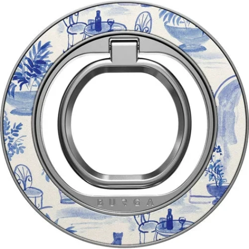 Finger-Magnet-Halterung / Ständer, Burga Sobremesa, Weiß mit Blauem Muster