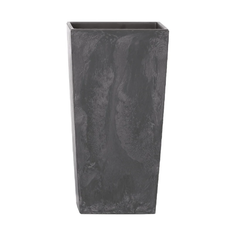 Urbi Square Effect Blumentopf Pflanzkübel Beton-Design 2in1 inkl. Pflanztopf Kunststoff (325mm, Anthrazit)