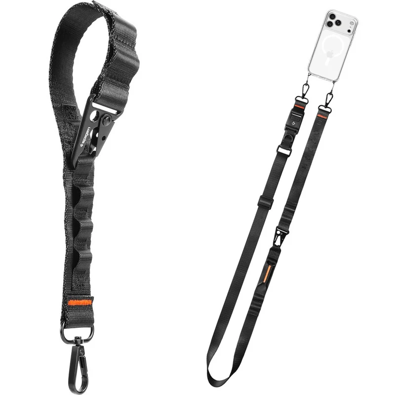 Hals-/Handgelenkband für Smartphone, Spigen Tag Strap DA30M, Schwarz