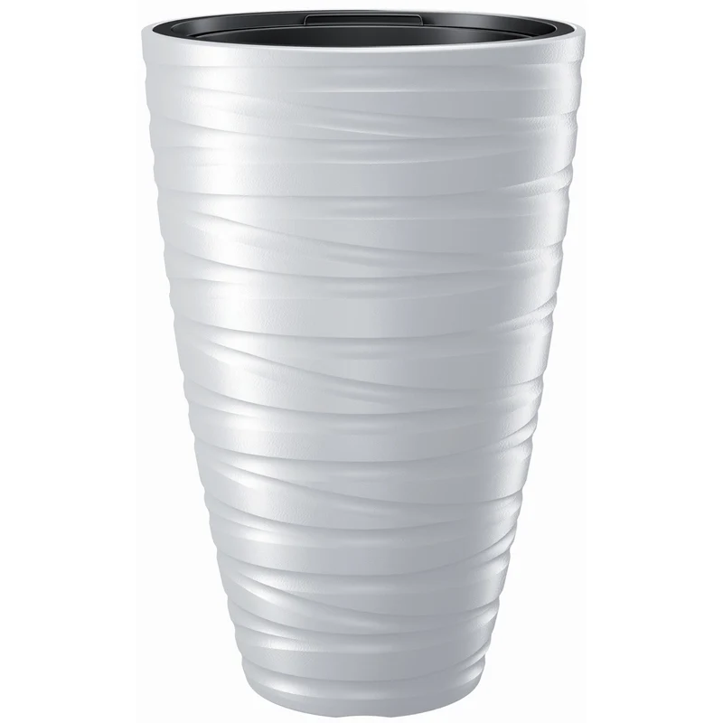 Maze DPMZ400 Blumentopf Pflanzgefäß 2in1 inkl. Pflanztopf Rund Kunststoff 37,5cm Ø 57,9cm Höhe Weiß