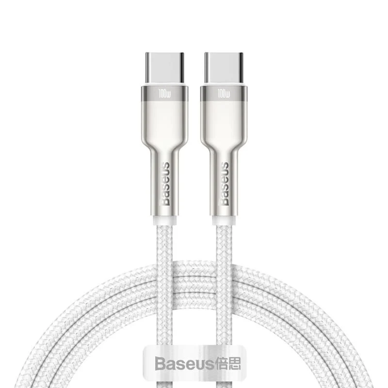 Kabel Baseus Cafule 100W 5A USB-C für USB-C 2m, weiß