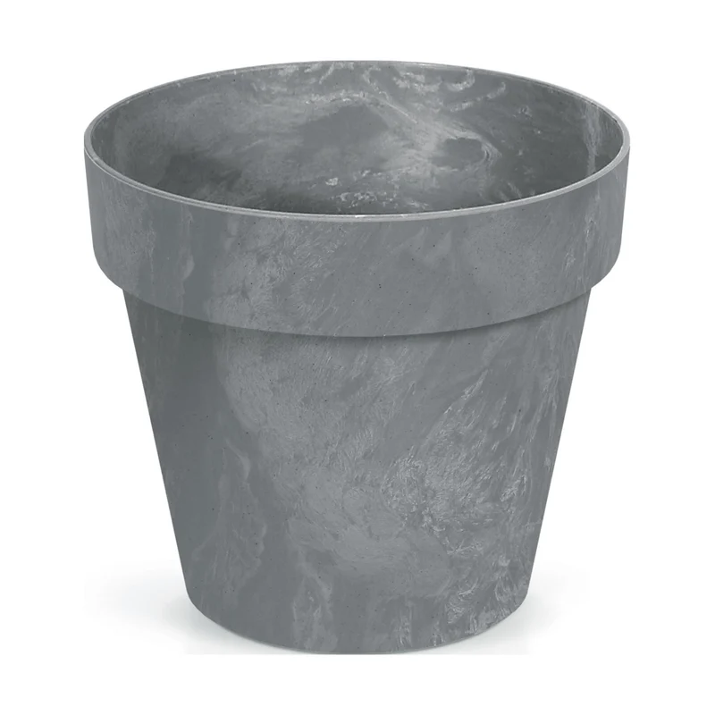 Cube Beton Effect Blumentopf für Innen- und Außenbereich Pflanzkübel UV-beständig Rund Kunststoff Ø 250mm Marengo