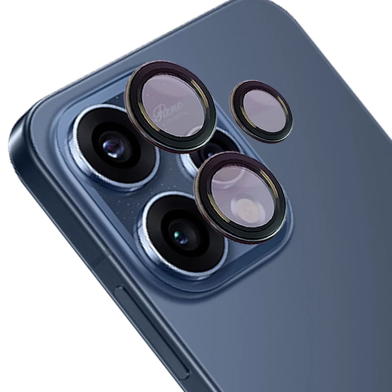 Glas für die Kamera für Oppo Reno 15, Bizon Glass Snap Lens, 1 Set, Schwarzer Rahmen