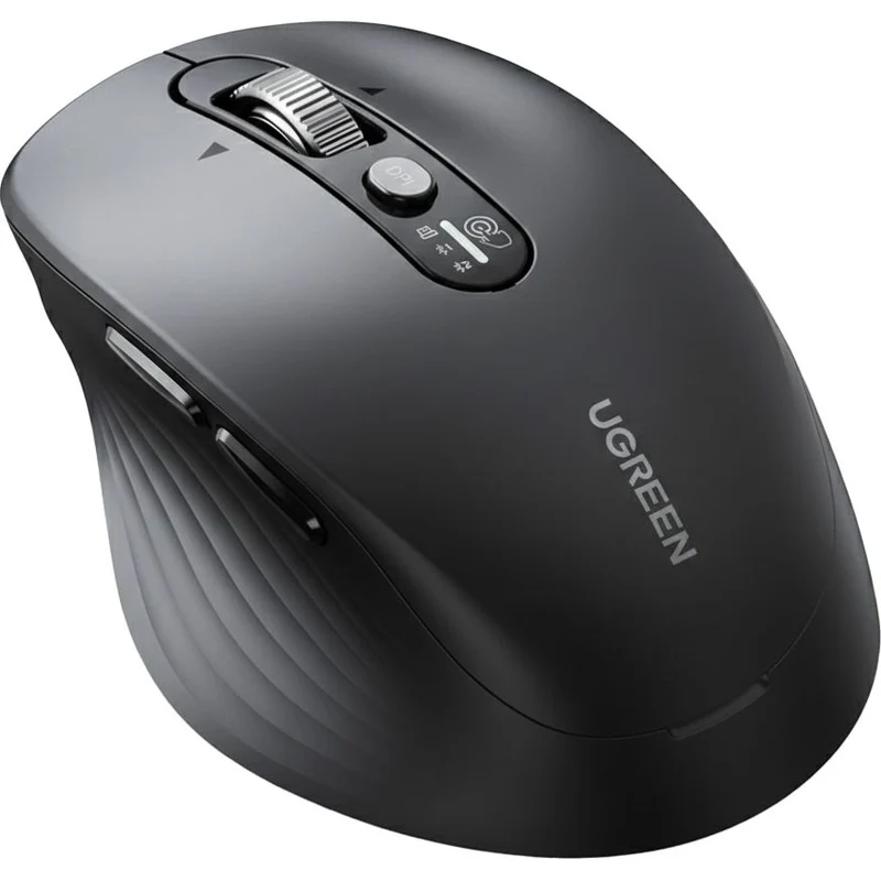Kabellose ergonomische Maus, Bluetooth, 2.4 GHz USB-A, 5000 DPI, Ugreen M752, Schwarz