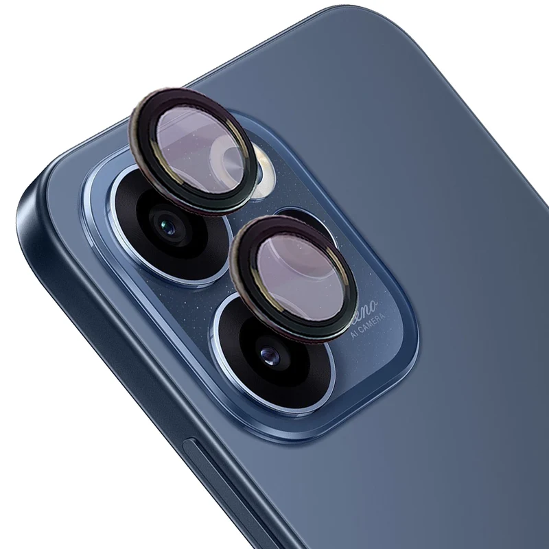 Glas für die Kamera für Oppo Reno 15 F / FS, Bizon Glass Snap Lens, 1 Set, Schwarzer Rahmen