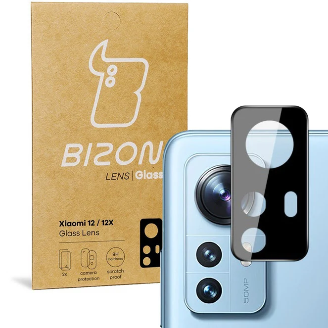 Gehärtetes Glas für die Kamera Bizon Glass Silk Lens für Xiaomi 12 / 12X, 2 Stück