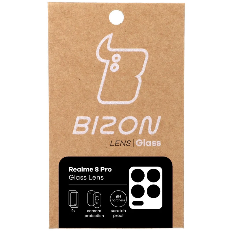 Gehärtetes Glas für die Kamera Bizon Glass Silk Lens für Realme 8 Pro, 2 Stück