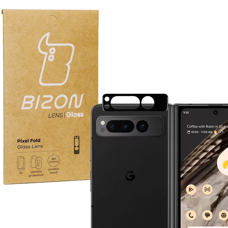 Gehärtetes Glas für die Kamera Bizon Glass Silk Lens für Google Pixel Fold, 2 Stück
