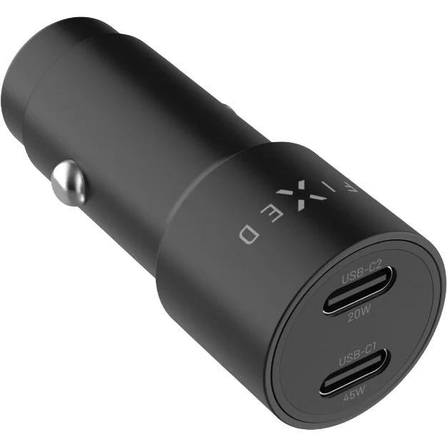 Autoladegerät 65W mit 2x USB-C PD 3.0, Fixed Car Charger, Schwarz