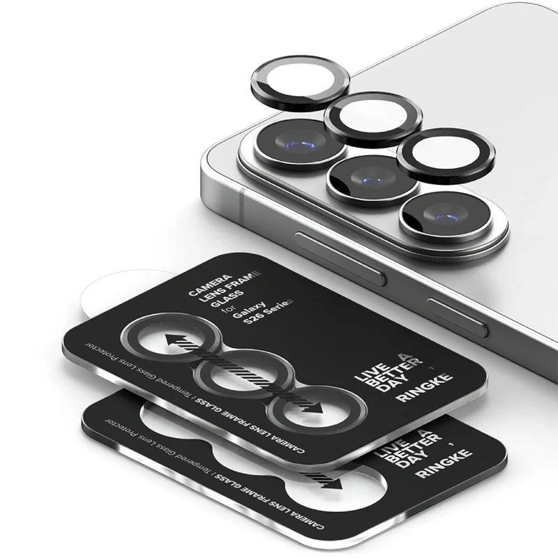Kameraschutz für Galaxy S26 / S26 Plus, Ringke Camera Lens Frame Glass, 2-Pack, Schwarz