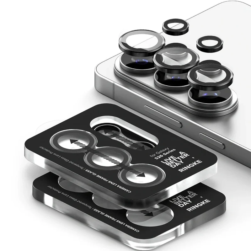Kameraschutz für Galaxy S26 Ultra, Ringke Camera Lens Frame Glass, 2-Pack, Schwarz