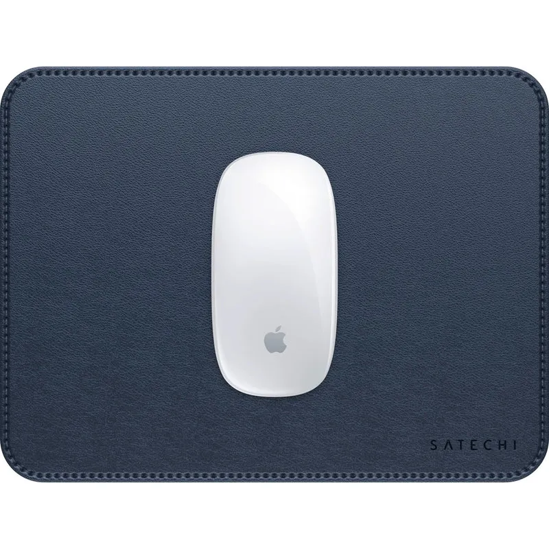 Mauspad aus veganem Leder für den Schreibtisch, Satechi Premium Mouse Pad, Blau