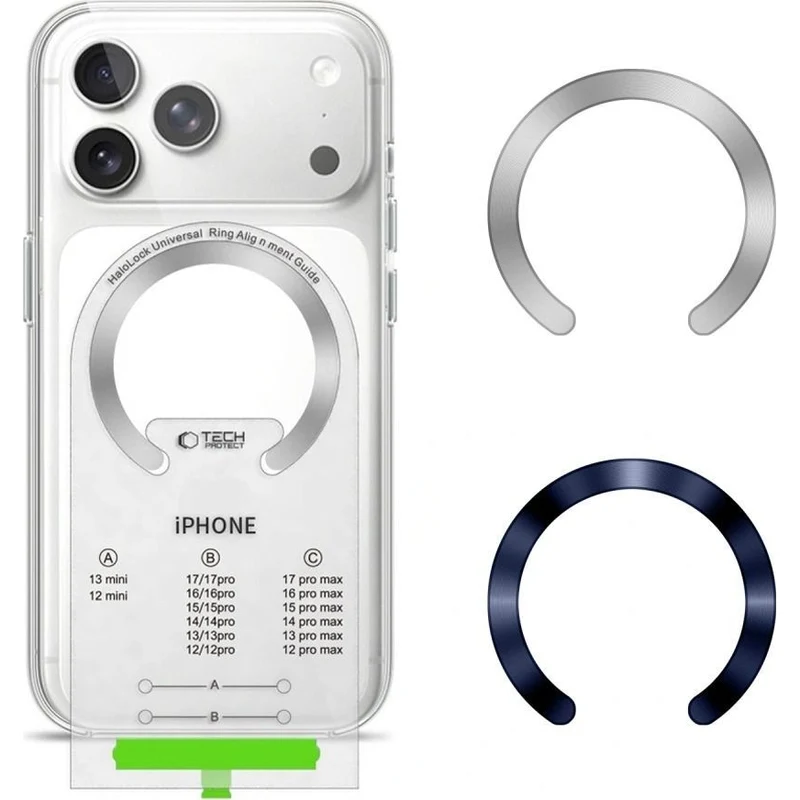 Magnetplatten Tech-Protect MMP-210 Magnetic MagSafe Ring für Hüllen ohne Magsafe, Schwarz / Dunkelblau