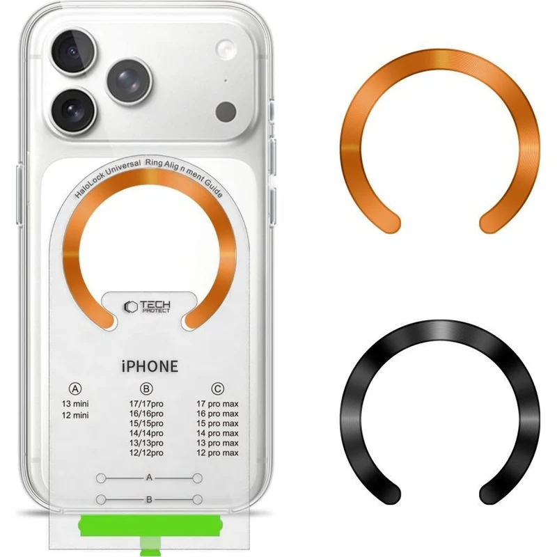 Magnetplatten Tech-Protect MMP-210 Magnetic MagSafe Ring für Hüllen ohne Magsafe, Schwarz / Orange