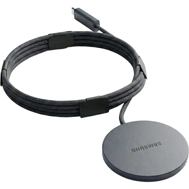 Induktionsladegerät mit Qi2.2 25W für MagSafe / MPP, Samsung Magnet Wireless Charger, USB-C Nylonkabel, Schwarz