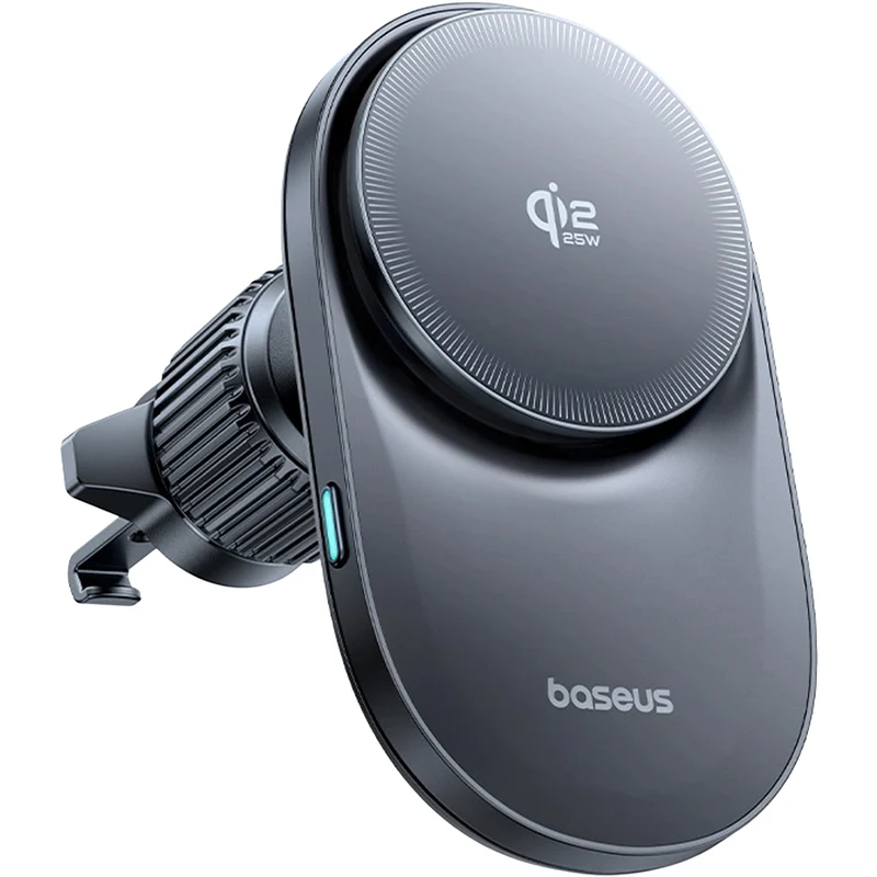 Autohalterung mit Qi2.2 Ladefunktion für MagSafe, 25W, Baseus PrimeTrip VC2 Pro, für das Lüftungsgitter, inkl. USB-C Kabel, Schwarz