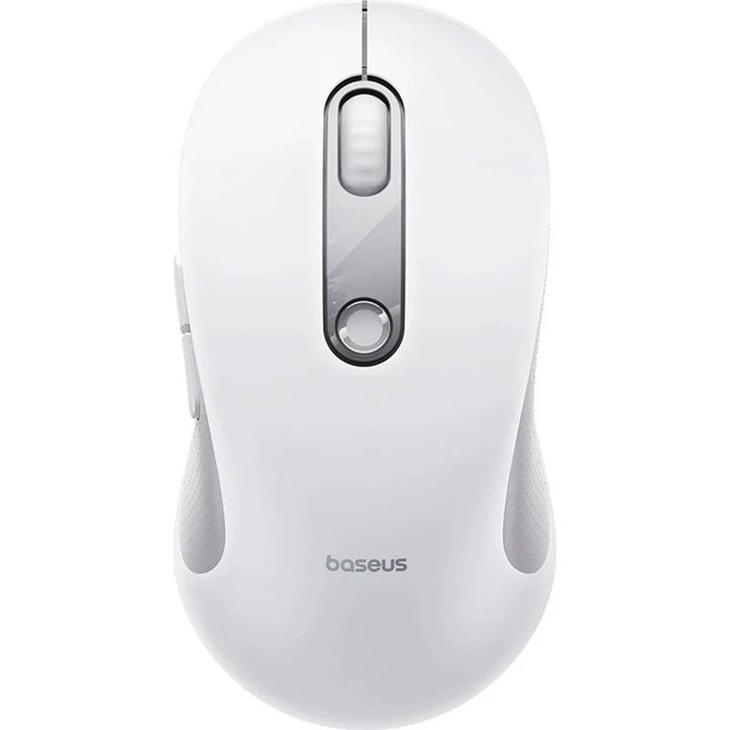 Ergonomische kabellose Maus, Baseus F02, Bluetooth 5.3, 1600 DPI, Weiß-Grau