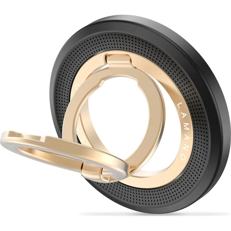 Magnetischer Fingerhalter, Tech-Protect MMR700 Magnetic MagSafe Ring, Telefonhaler, Schwarz-Golden