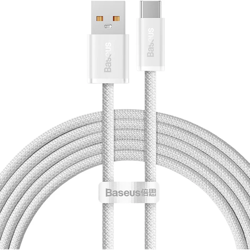 Kabel Dynamic Series Baseus USB-A zu USB-C 100W 2m, Weiß