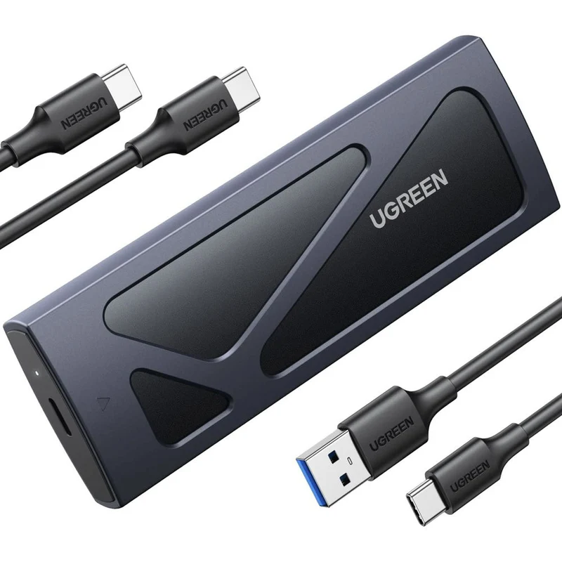 Festplattenfach, Festplattengehäuse für M.2 NVMe SSD mit USB-C 3.2-Anschluss, 10 Gbps, Ugreen CM578, Schwarz