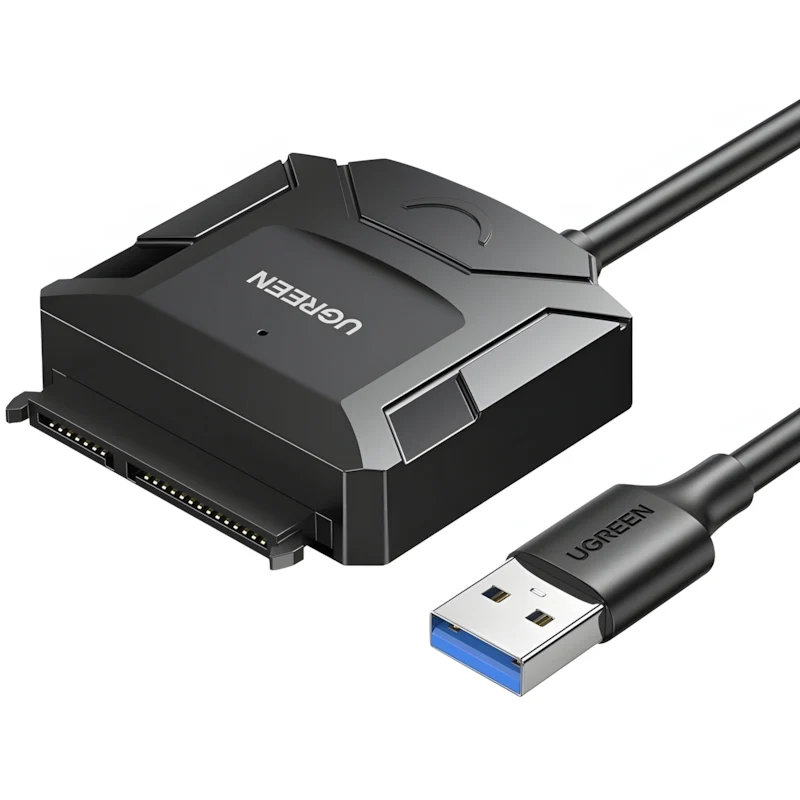 Adapter USB-A 3.0 für 2.5'' / 3.5'' SATA Laufwerke, SSD, HDD, 5 Gbps, Ugreen CR108, Schwarz