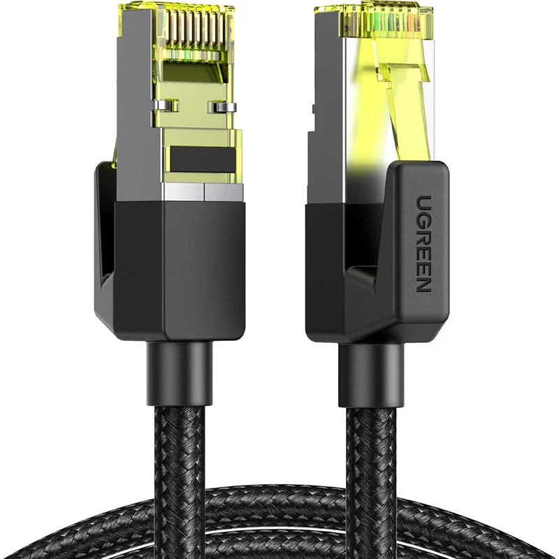 LAN Ethernet Netzwerkkabel RJ45 Cat 7 F/FTP, 10 Gbps, 5 m, Ugreen NW150, Schwarz