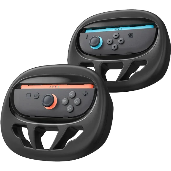 Lenkrad für Joy-Con 2 Controller, Spigen NS101 Steering Wheel, für Nintendo Switch 2, 2er-Set, Schwarz
