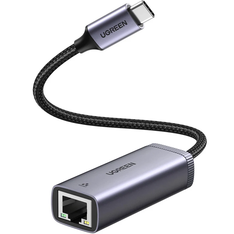 Adapter USB-C für Ethernet (RJ45), 1000 Mbps, Ugreen CM483, Schwarz-Grau