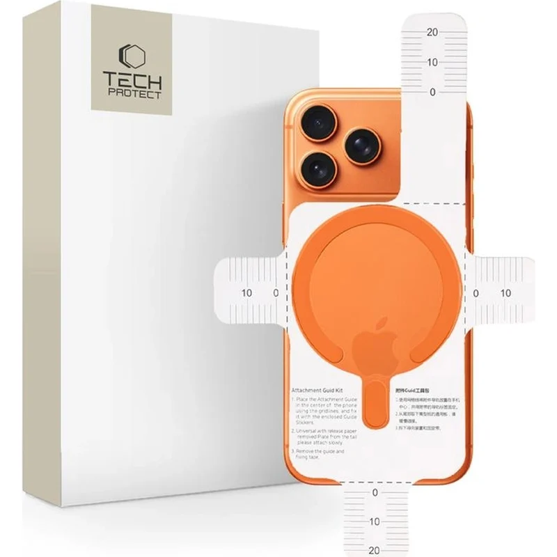 Magnetplatten Tech-Protect MMP-200 Magnetic MagSafe Ring für Hüllen ohne Magsafe, Orange