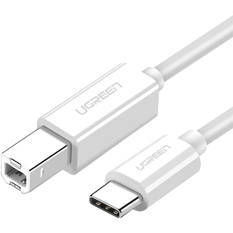 Adapter USB-C (Stecker) auf USB-B (Stecker), Ugreen US241, 1.5 m, Weiß