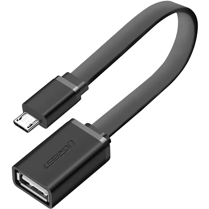Adapter Micro-USB (Stecker) auf USB-A (Buchse), Ugreen US133, 15 cm, Schwarz