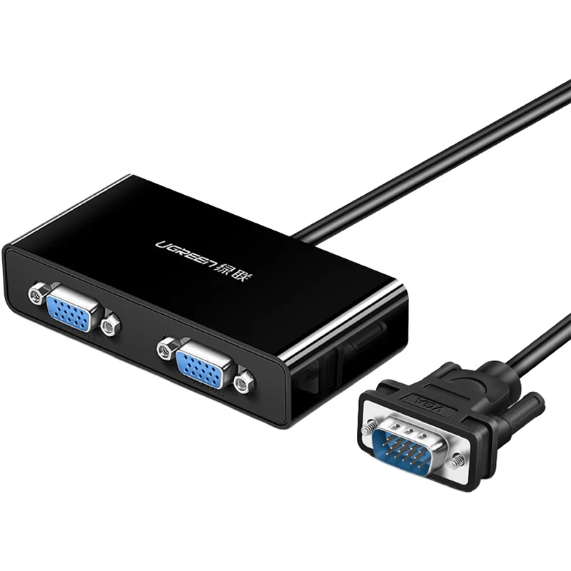 VGA Splitter (Stecker) auf 2x VGA (Buchse), Ugreen Video Splitter 40254, Schwarz