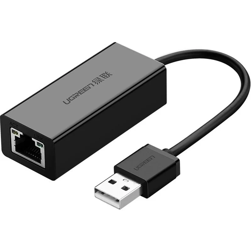 Adapter USB-A 2.0 für Ethernet (RJ45), 10/100 MB/s, Ugreen CR110, Schwarz