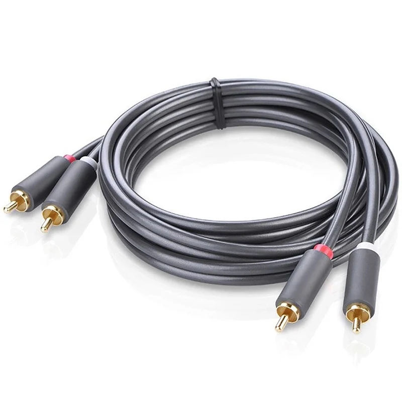 Audiokabel Ugreen 2RCA zu 2RCA (männlich), 1m, Ugreen AV104, Dunkelgrau