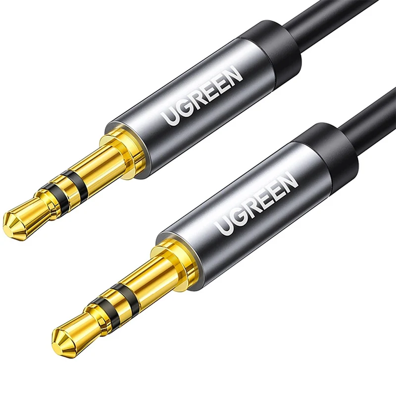 Kabel AUX 3,5 mm Mini Jack (2x männlich), 3m, Ugreen AV119, Schwarz-Grau