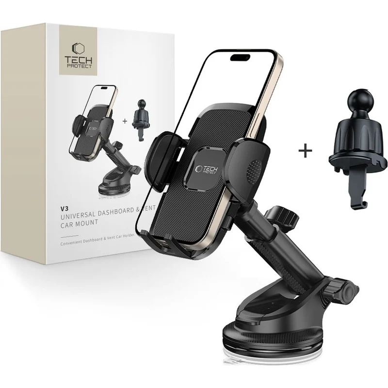 Magnetischer Autohalter für Lüftungsgitter/Armaturenbrett für MagSafe Tech-Protect N60, Schwarz