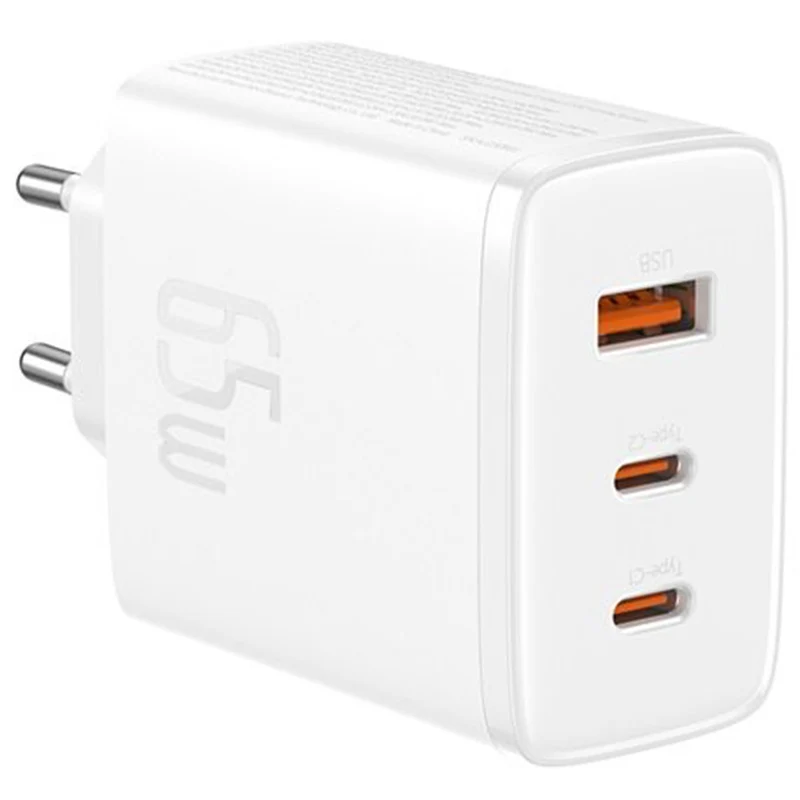 Ladegerät Baseus GaN5 Cube Pro, 2x USB-C / 1x USB-A 65W, PD, QC 3.0, Weiß