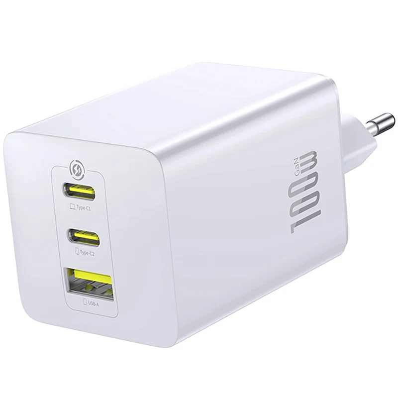 Netzladegerät 100W, 1x USB-A, 2x USB-C, Baseus EnerFill FE11, Weiß