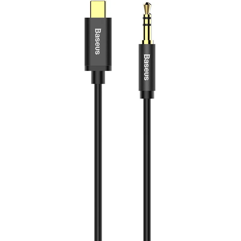 Audiokabel USB-C zu AUX 3,5 mm mini jack für Smartphone/Tablet, 1,2m, Baseus Yiven M01, Schwarz-Gold