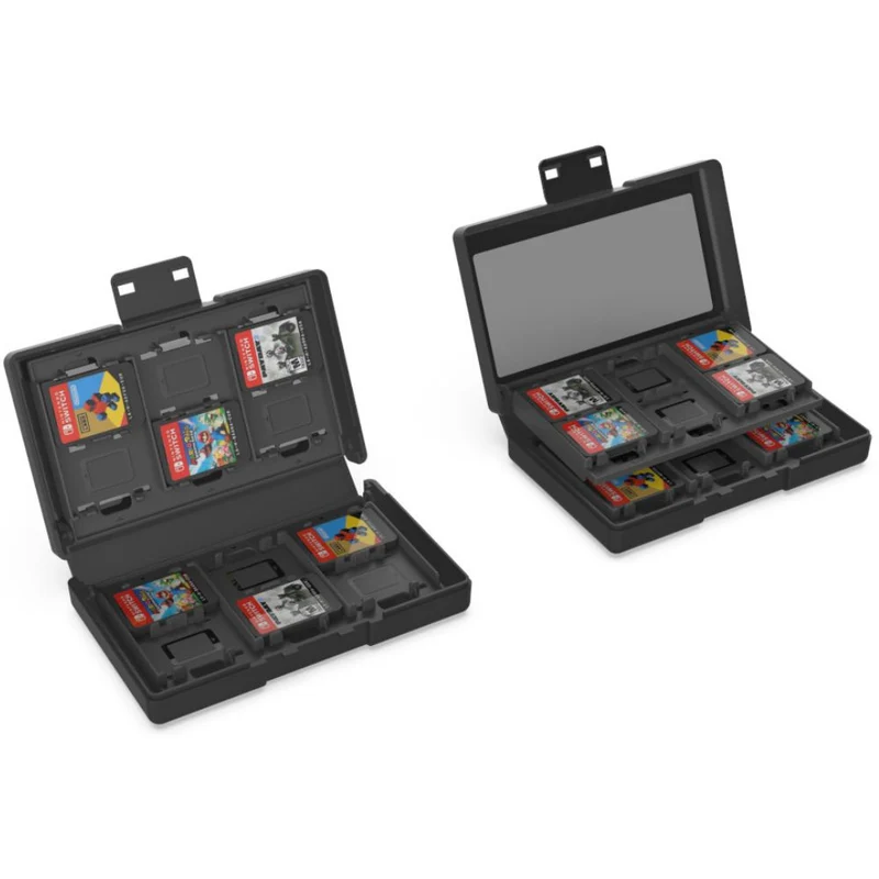 Etui für 24 Spielkarten für Nintendo Switch 2 / 1, YAXO Storage Set, Schwarz
