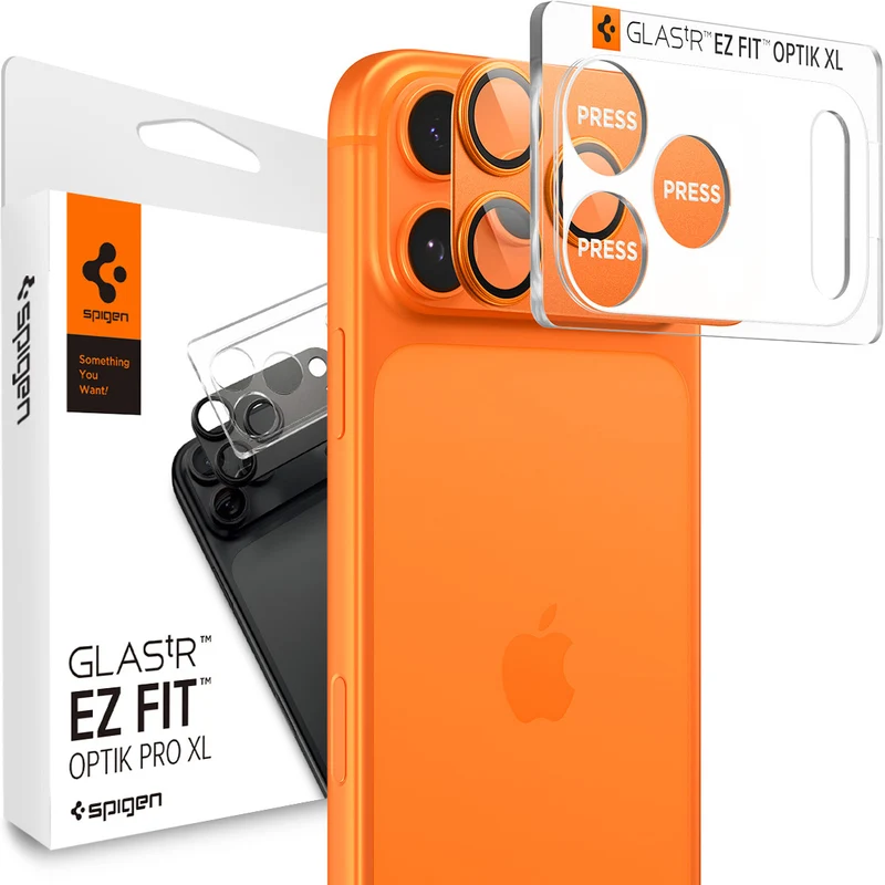 Glas für die Kamera für iPhone 17 Pro, Spigen Glas.tR Ez Fit Optik Pro XL 1-Pack, Orange